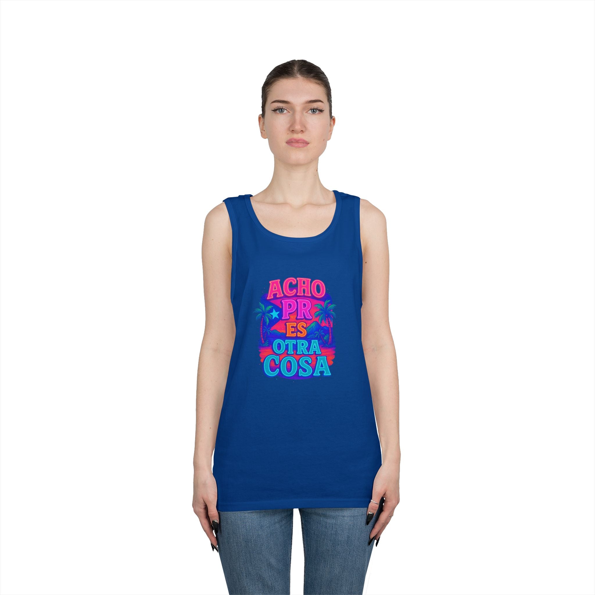 Colorful Graphic Tank Top, Unisex Cotton Summer Wear, Fun Tees for Parties, Vacation Essential, Gift Idea, Beachwear