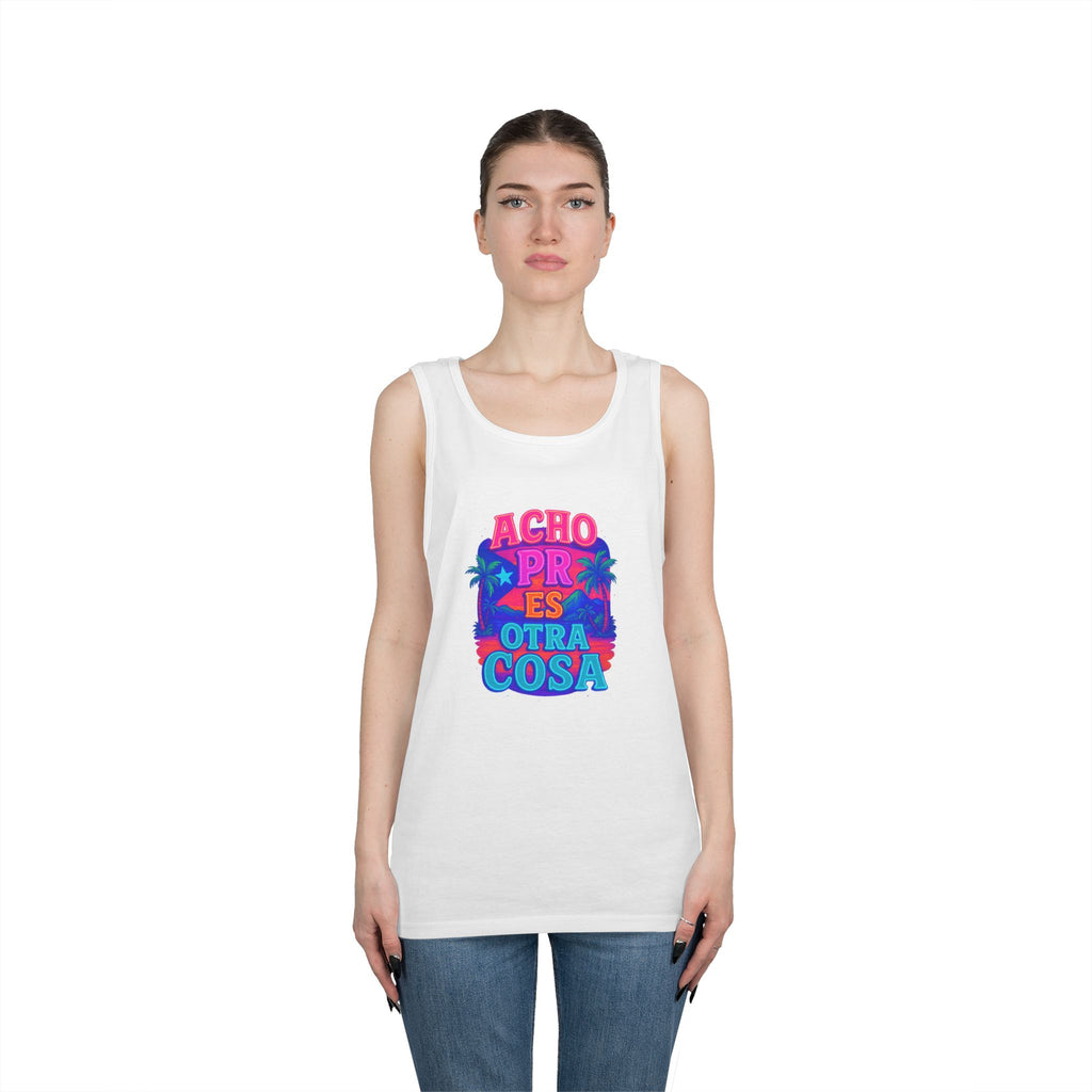 Colorful Graphic Tank Top, Unisex Cotton Summer Wear, Fun Tees for Parties, Vacation Essential, Gift Idea, Beachwear