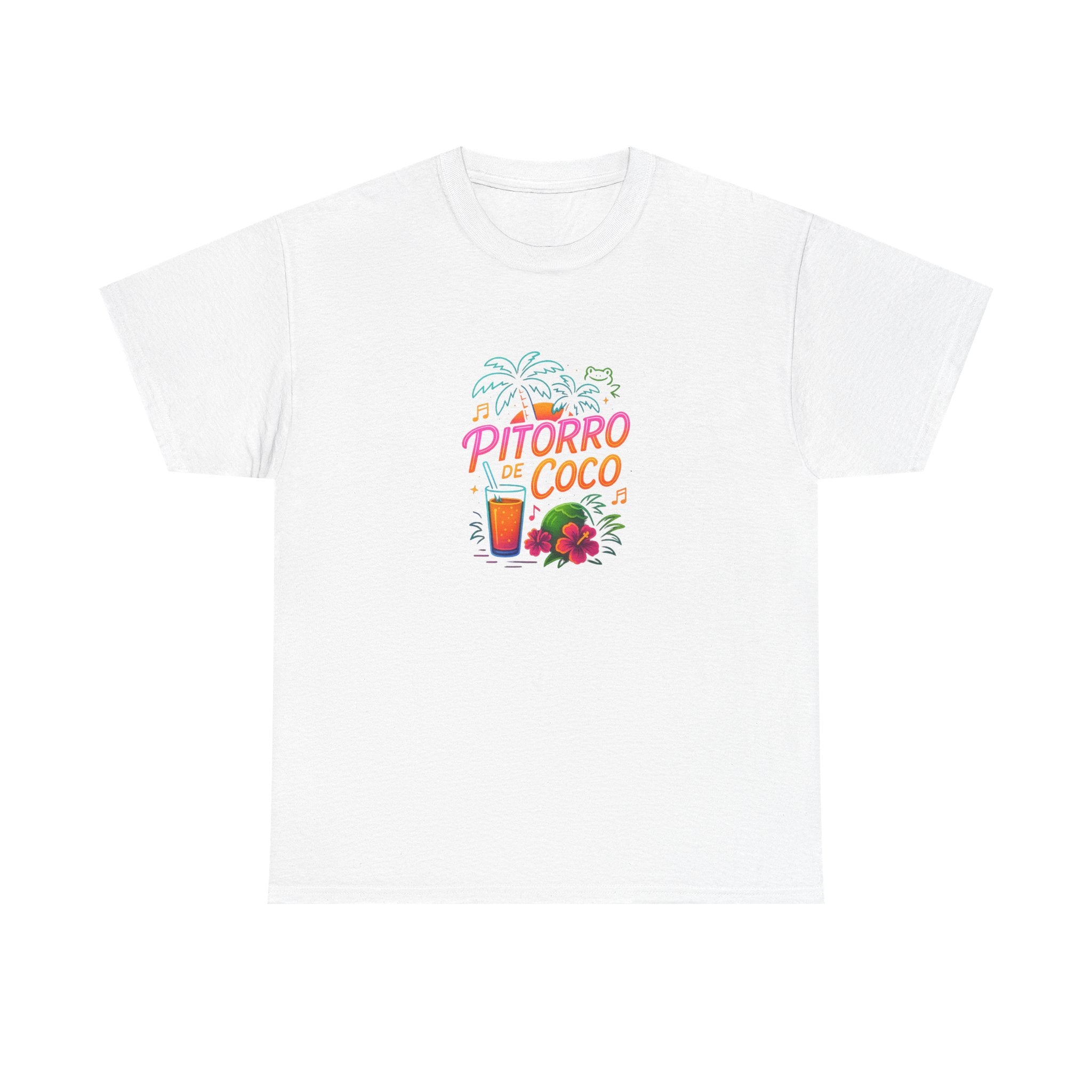 Pitorro Coco Graphic Tee, Summer Vibes Shirt, Unisex Heavy Cotton Tee, Tropical Drink Tee, Casual Wear for Beach Lovers