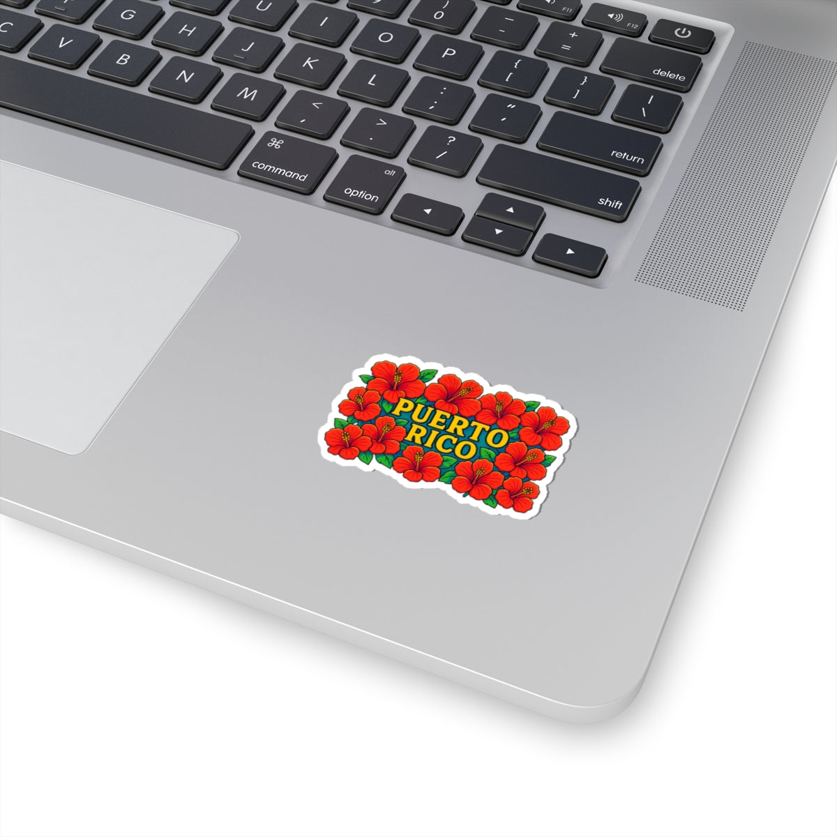 Vibrant Puerto Rico Kiss-Cut Stickers, Floral Laptop Decals, Travel Souvenirs, Tropical Decor, Gift for Friends