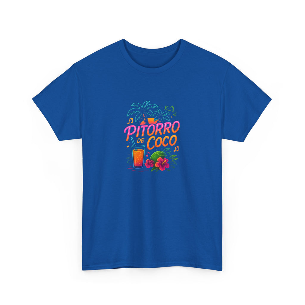Pitorro Coco Graphic Tee, Summer Vibes Shirt, Unisex Heavy Cotton Tee, Tropical Drink Tee, Casual Wear for Beach Lovers