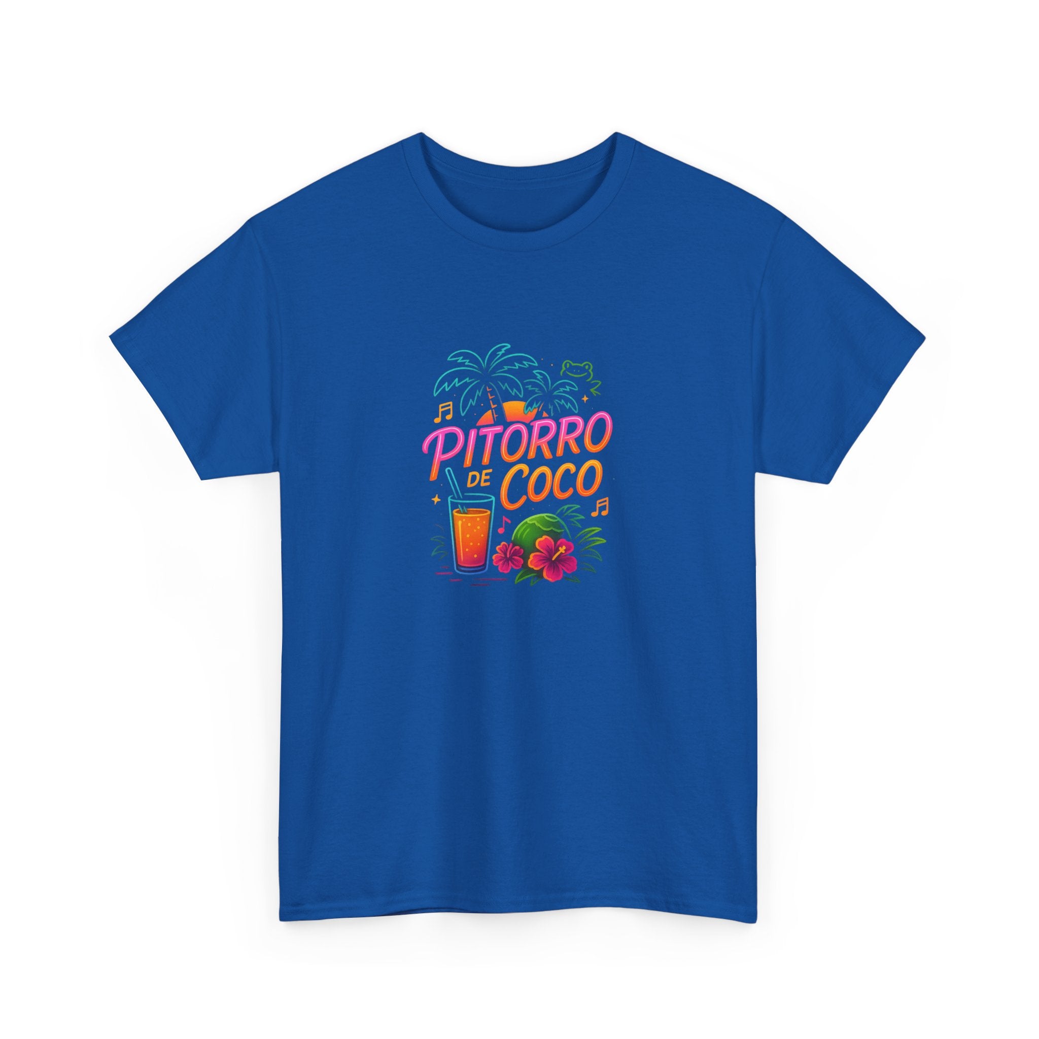 Pitorro Coco Graphic Tee, Summer Vibes Shirt, Unisex Heavy Cotton Tee, Tropical Drink Tee, Casual Wear for Beach Lovers