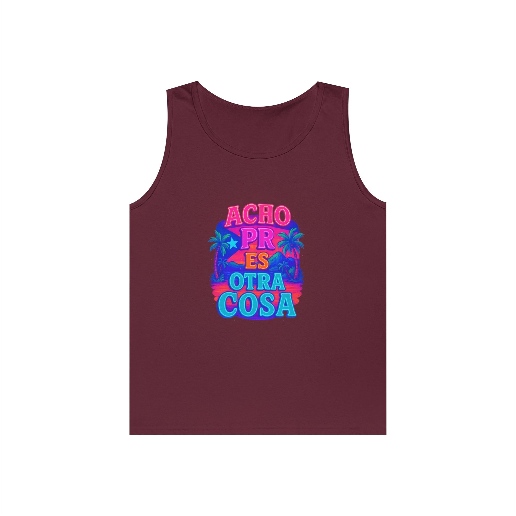 Colorful Graphic Tank Top, Unisex Cotton Summer Wear, Fun Tees for Parties, Vacation Essential, Gift Idea, Beachwear