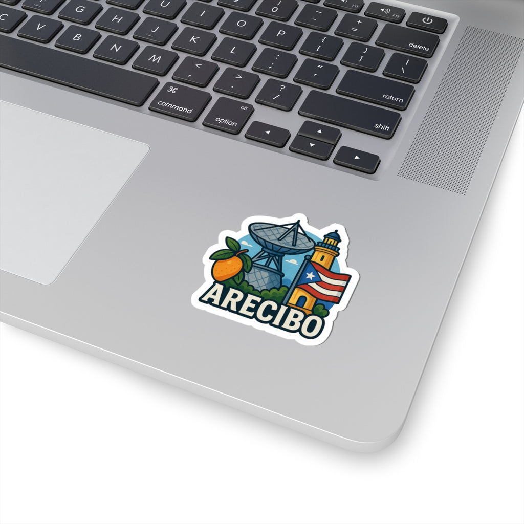 Arecibo Kiss-Cut Stickers - Tropical Puerto Rico Vibe, Great for Laptops, Journals, Water Bottles, Gifts, Travel Decor
