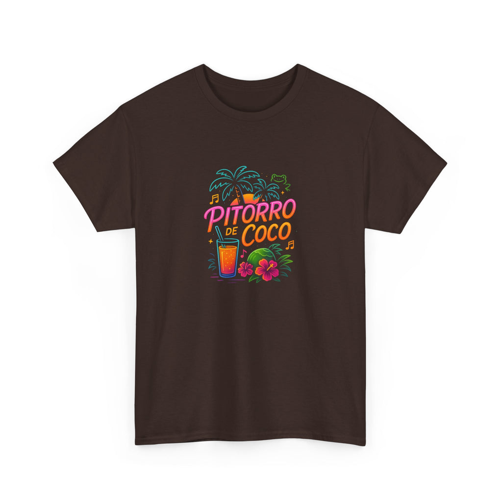 Pitorro Coco Graphic Tee, Summer Vibes Shirt, Unisex Heavy Cotton Tee, Tropical Drink Tee, Casual Wear for Beach Lovers