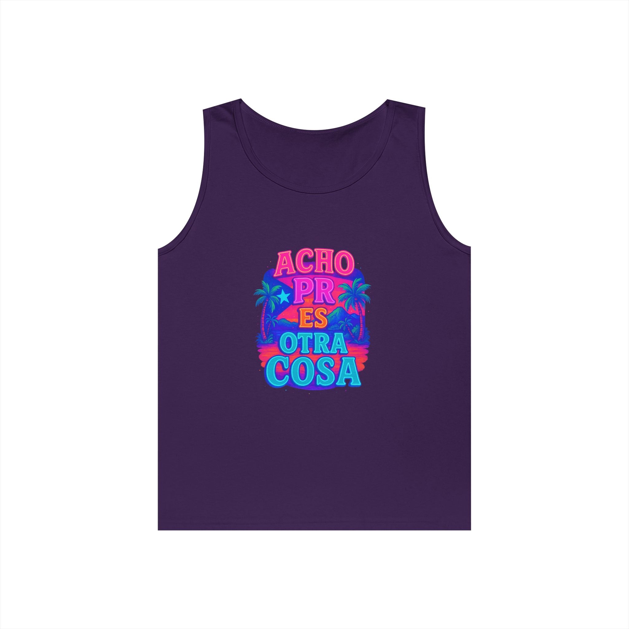 Colorful Graphic Tank Top, Unisex Cotton Summer Wear, Fun Tees for Parties, Vacation Essential, Gift Idea, Beachwear