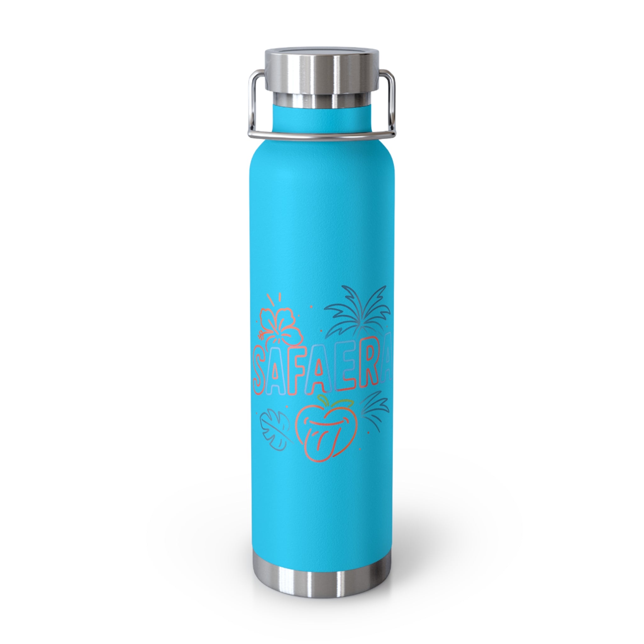 Safaera Insulated Water Bottle, 22oz, Tropical Vibe, Eco-Friendly Gift, Beach Day Essential, Summer Adventures, Hydration On-The-Go