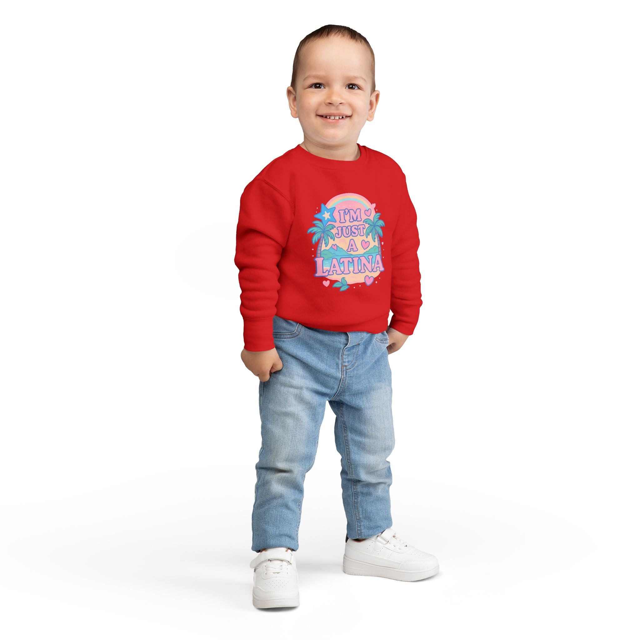 Toddler Sweatshirt - I'm Just a Latina - Cute Kid's Apparel, Birthday Gift, Celebrate Latina Pride, Casual Outfit, Everyday Wear