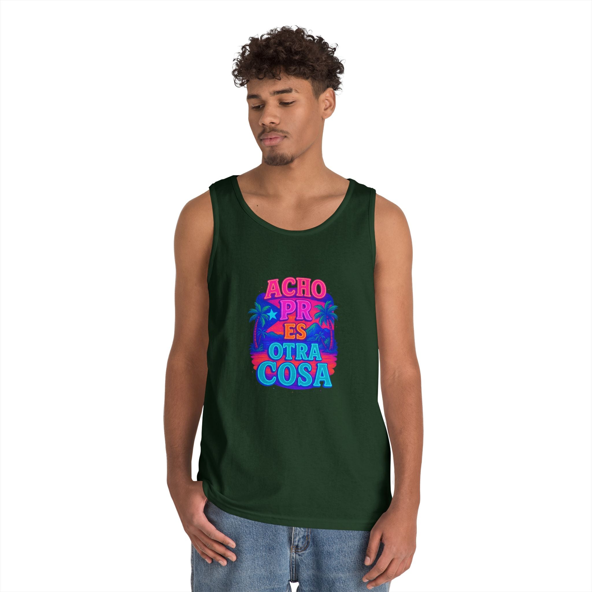 Colorful Graphic Tank Top, Unisex Cotton Summer Wear, Fun Tees for Parties, Vacation Essential, Gift Idea, Beachwear