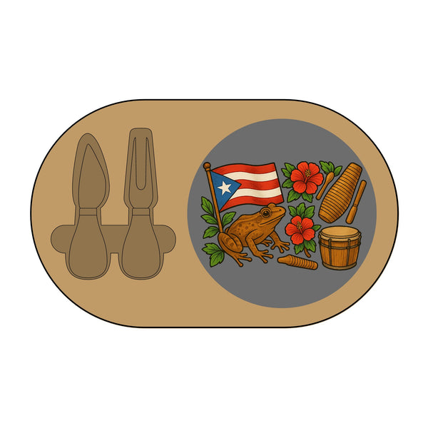 Engraved Charcuterie Board with Puerto Rican Design, Personalized Cheese Platter, Custom Serving Board, Gift for Food Lovers, Fiesta Decor