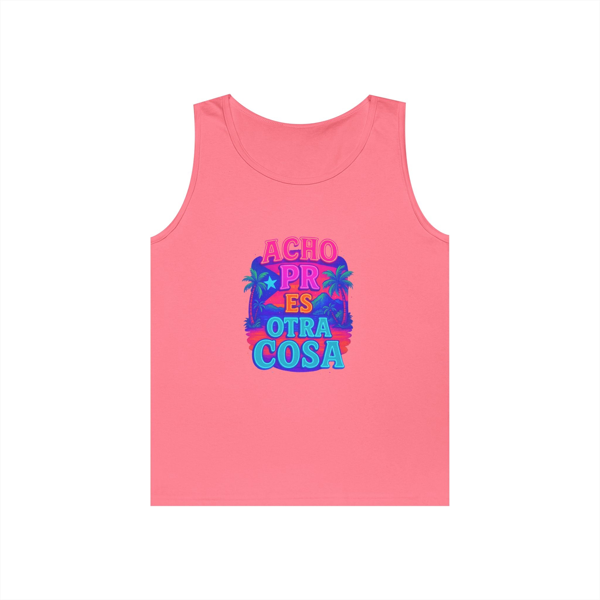 Colorful Graphic Tank Top, Unisex Cotton Summer Wear, Fun Tees for Parties, Vacation Essential, Gift Idea, Beachwear