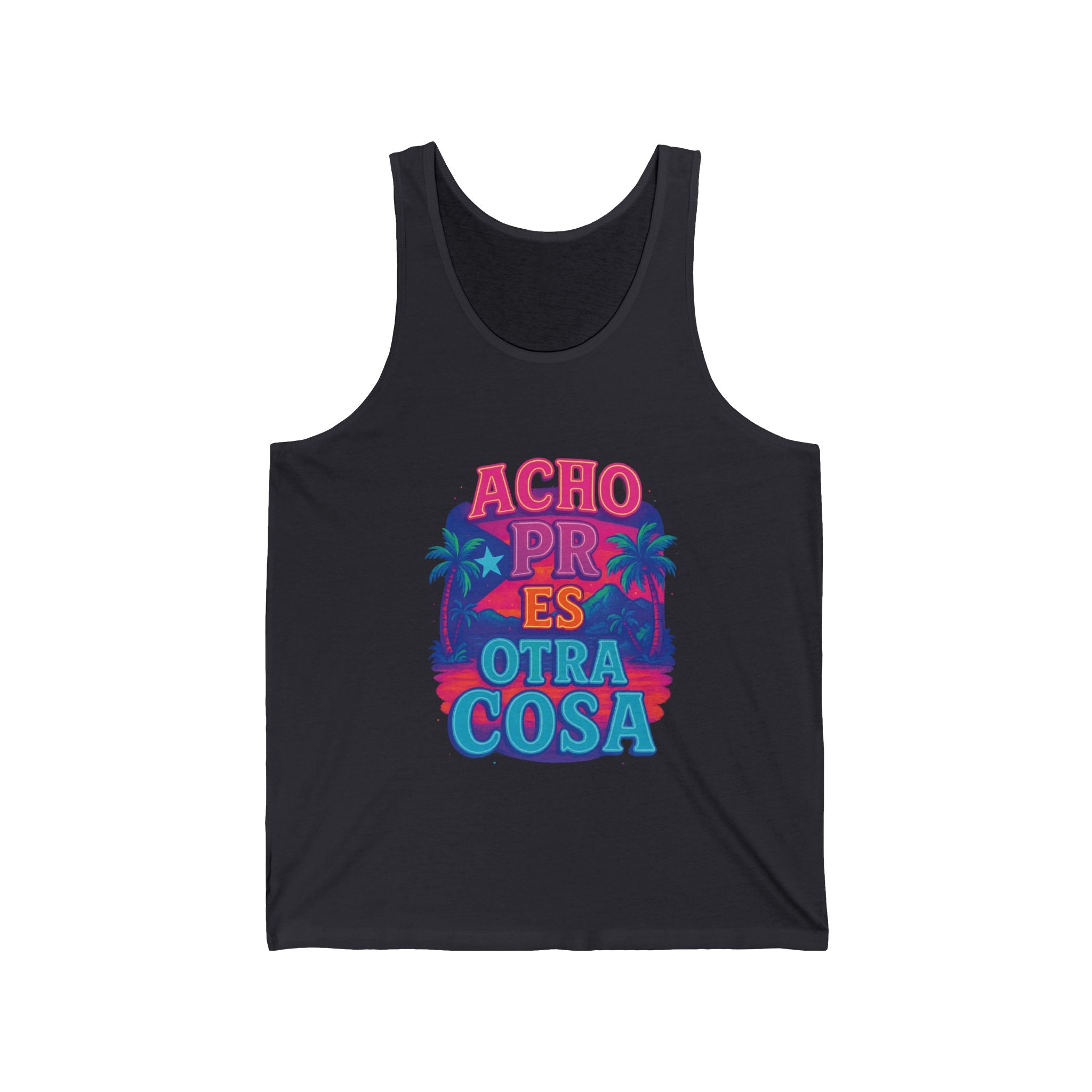 Vibrant Unisex Jersey Tank - ACHO PR OTRA COSA, Summer Essential, Beachwear, Gift for Him/Her, Festival Attire