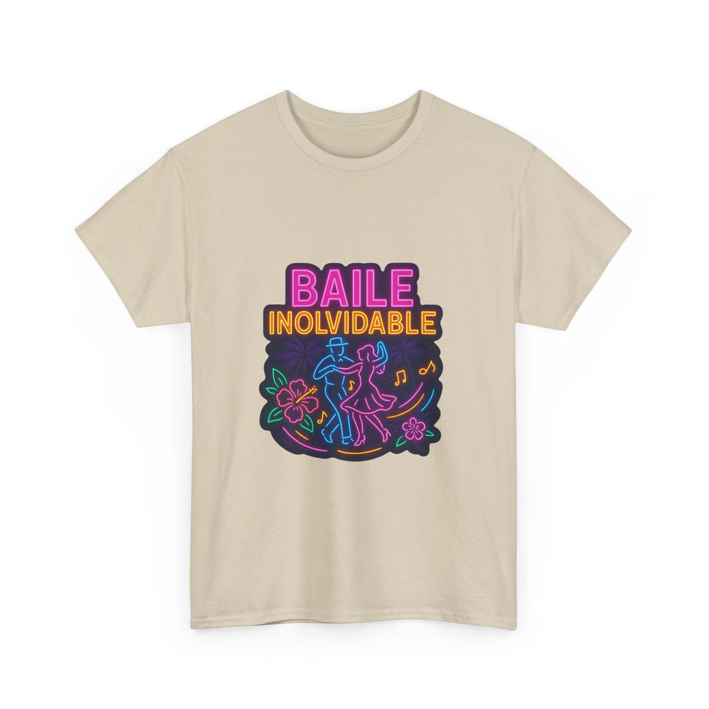 Unisex Heavy Cotton Tee Baile Inolvidable Front - Colorful 'Baile Inolvidable' T-Shirt