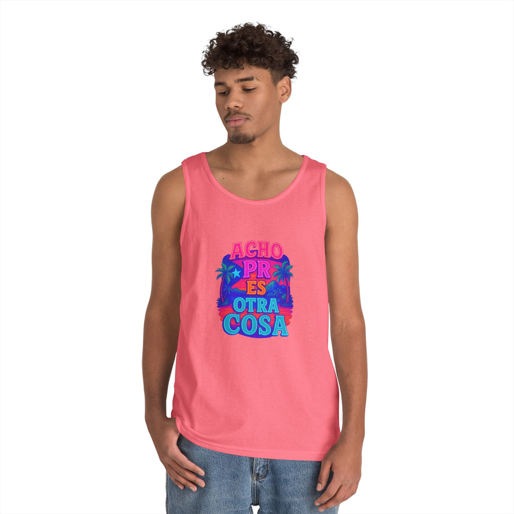 Colorful Graphic Tank Top, Unisex Cotton Summer Wear, Fun Tees for Parties, Vacation Essential, Gift Idea, Beachwear