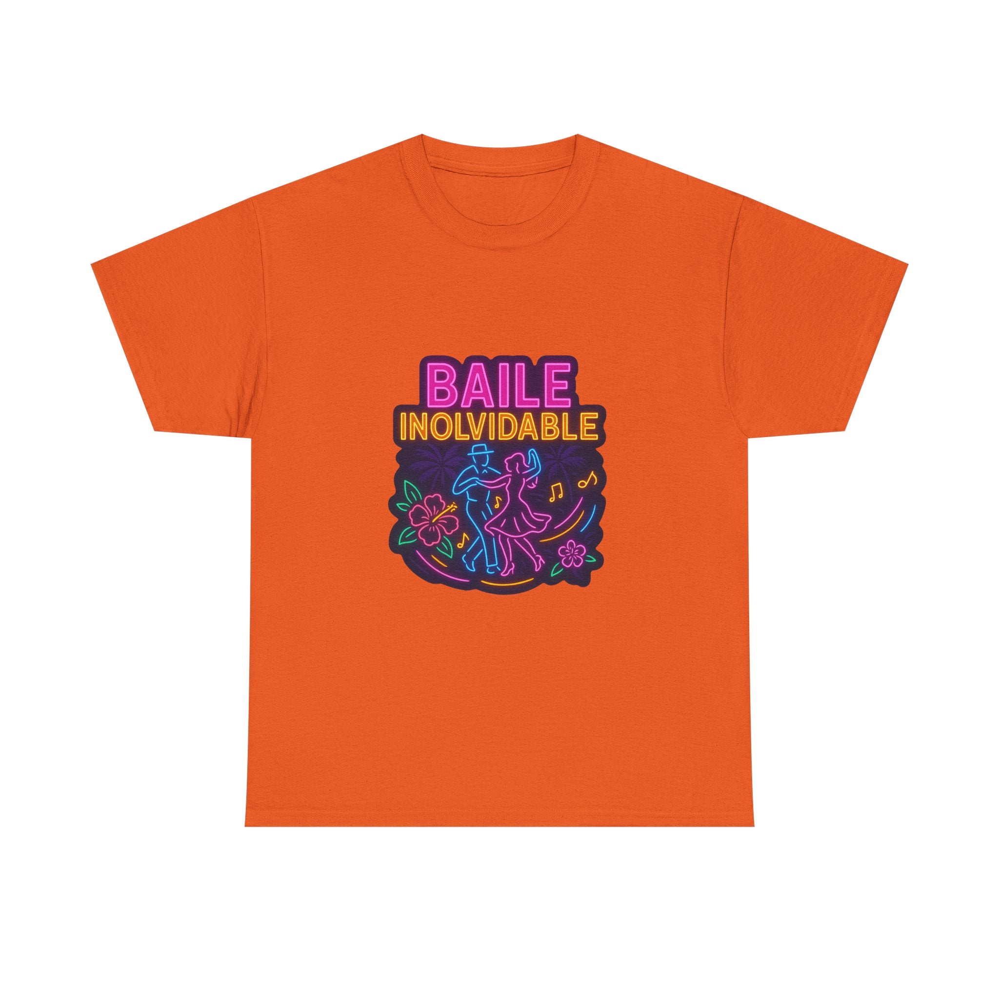 Unisex Heavy Cotton Tee Baile Inolvidable Front - Colorful 'Baile Inolvidable' T-Shirt
