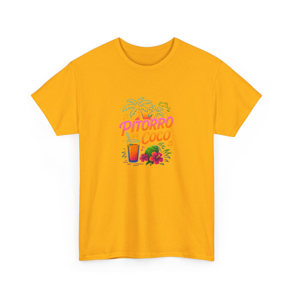 Pitorro Coco Graphic Tee, Summer Vibes Shirt, Unisex Heavy Cotton Tee, Tropical Drink Tee, Casual Wear for Beach Lovers