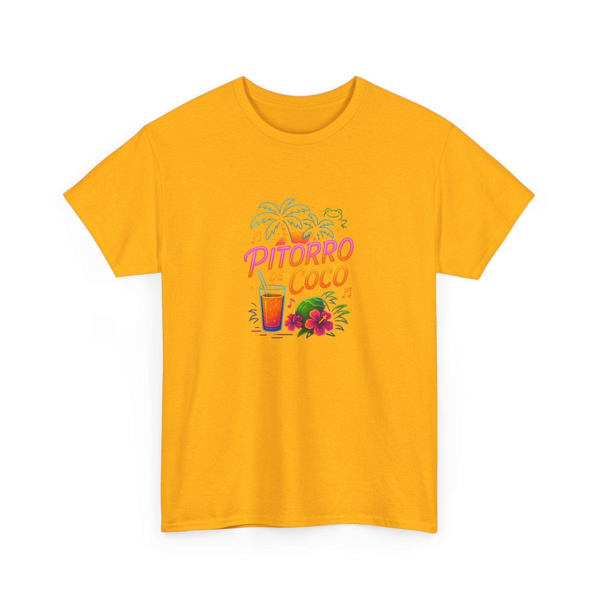 Pitorro Coco Graphic Tee, Summer Vibes Shirt, Unisex Heavy Cotton Tee, Tropical Drink Tee, Casual Wear for Beach Lovers