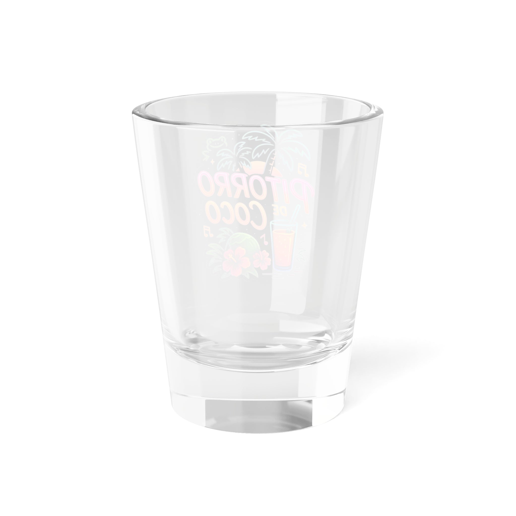 Colorful Shot Glass with 'Pitorro de Coco ' Design, Fun Party Favors, Gift for Friends, Summer Gatherings, Celebrations