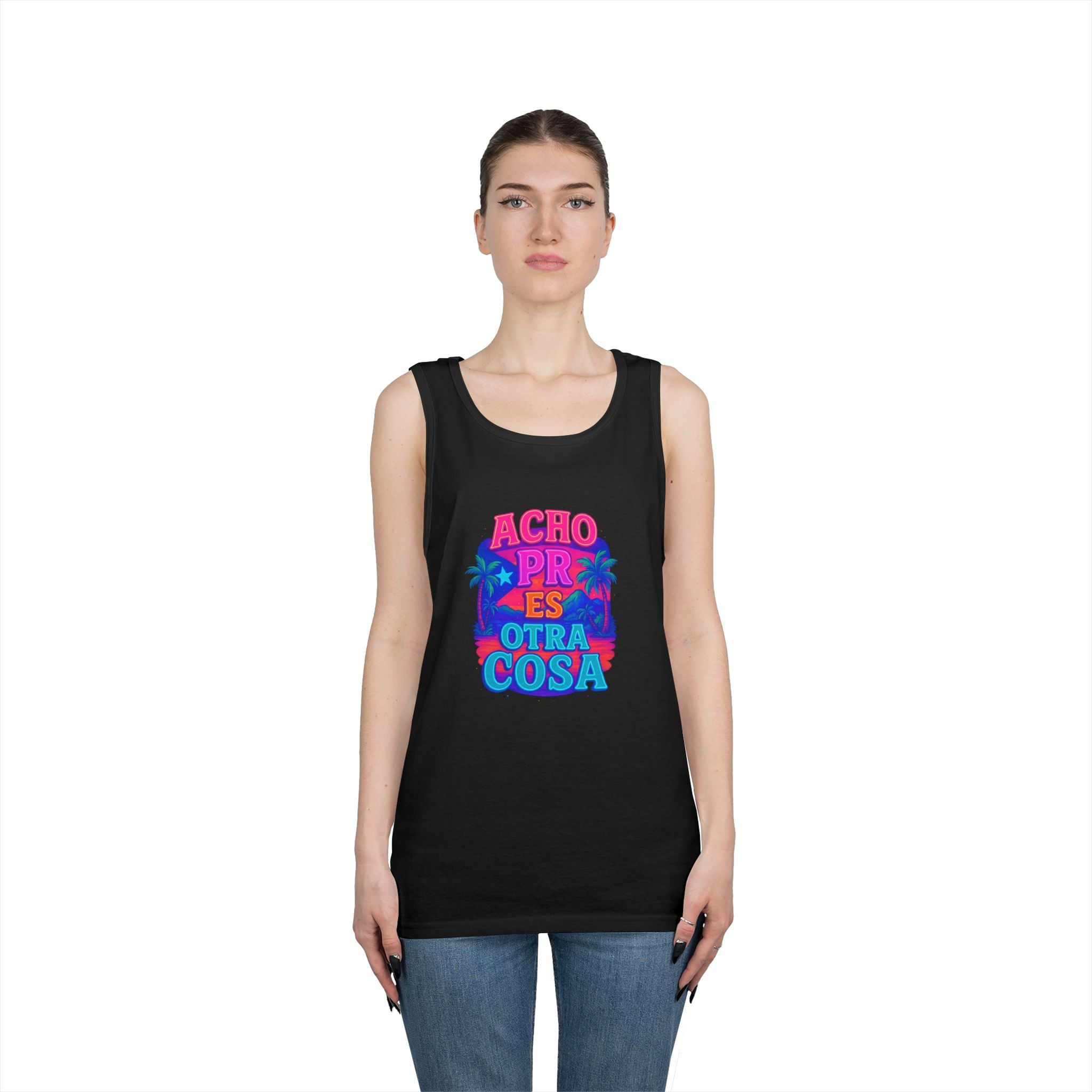 Colorful Graphic Tank Top, Unisex Cotton Summer Wear, Fun Tees for Parties, Vacation Essential, Gift Idea, Beachwear
