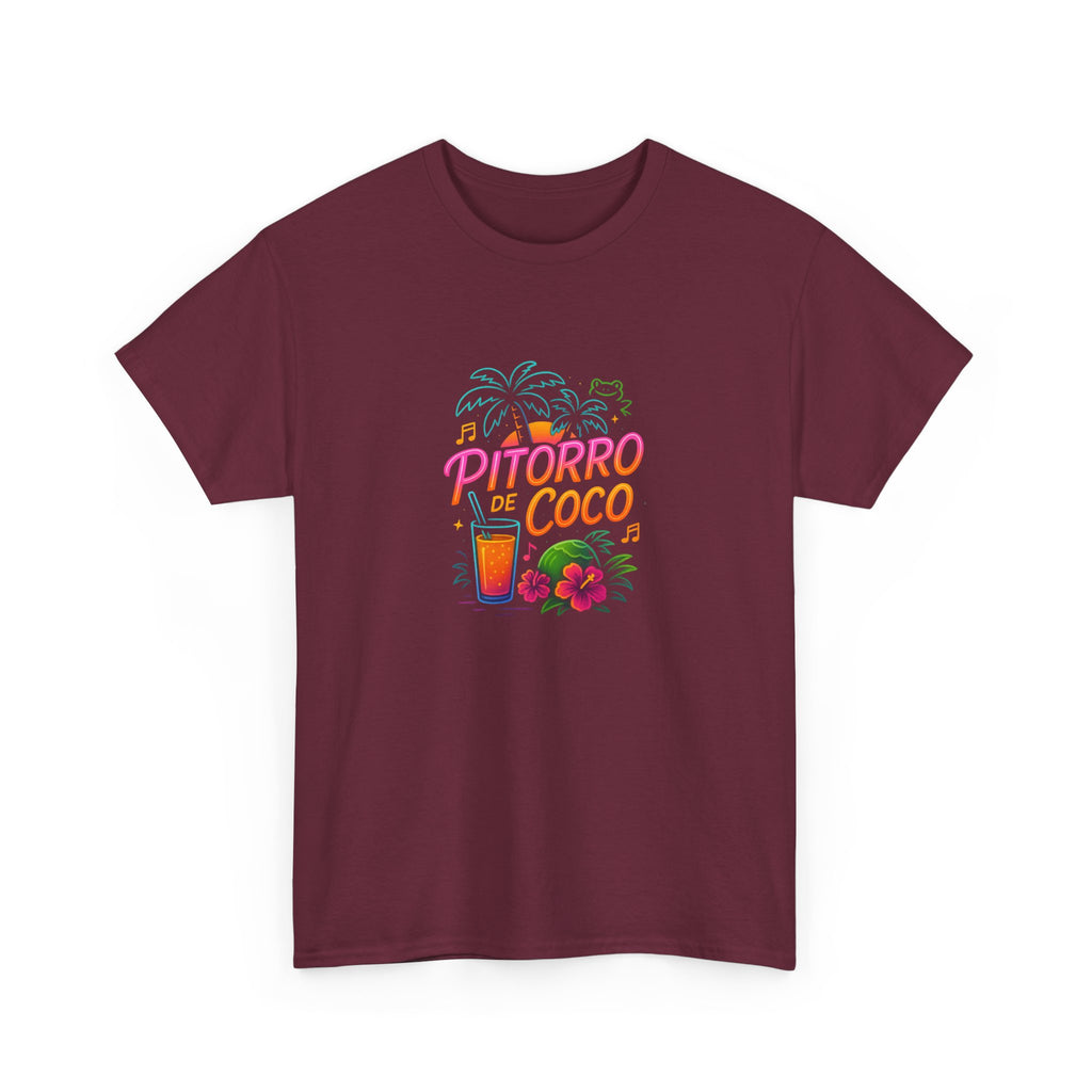 Pitorro Coco Graphic Tee, Summer Vibes Shirt, Unisex Heavy Cotton Tee, Tropical Drink Tee, Casual Wear for Beach Lovers