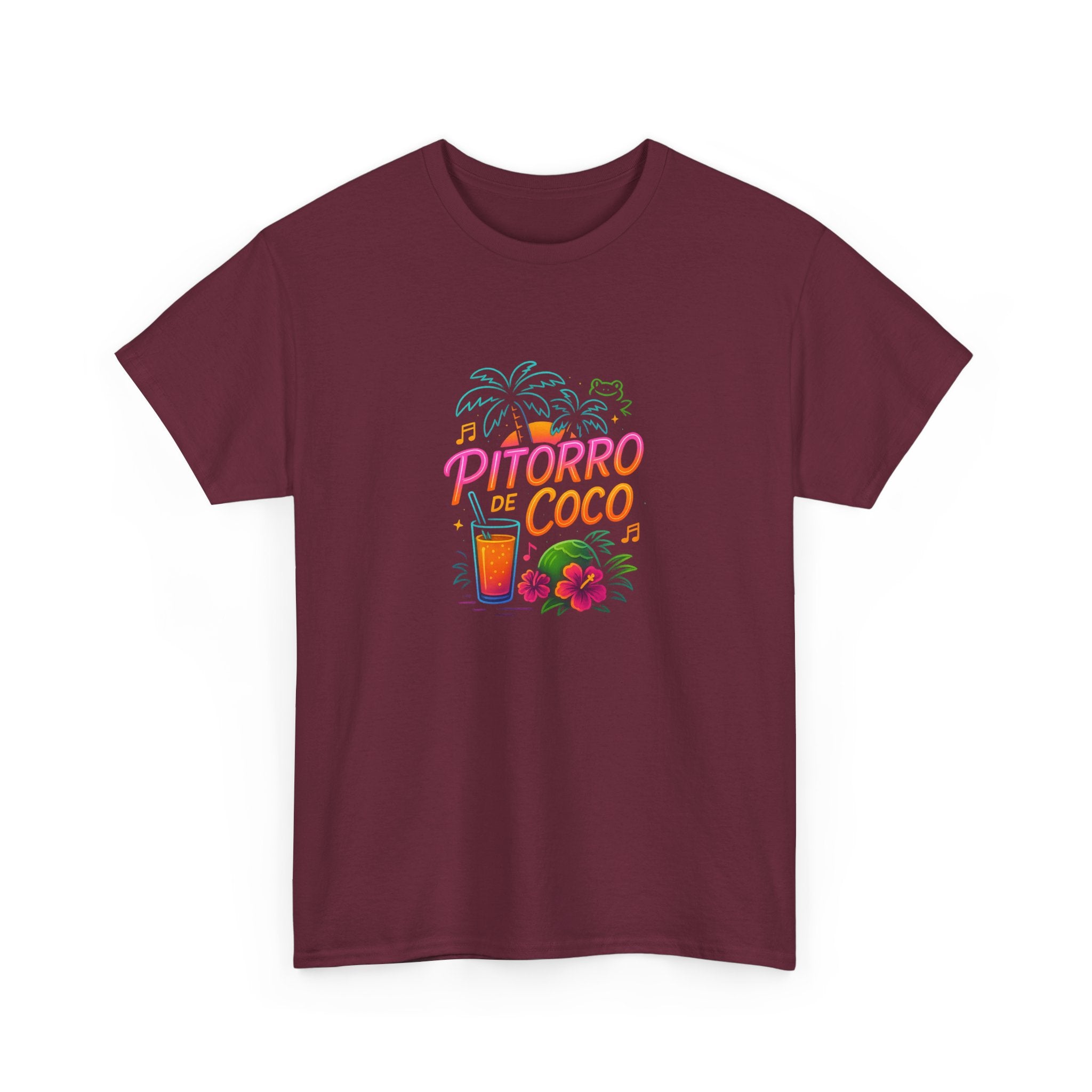 Pitorro Coco Graphic Tee, Summer Vibes Shirt, Unisex Heavy Cotton Tee, Tropical Drink Tee, Casual Wear for Beach Lovers