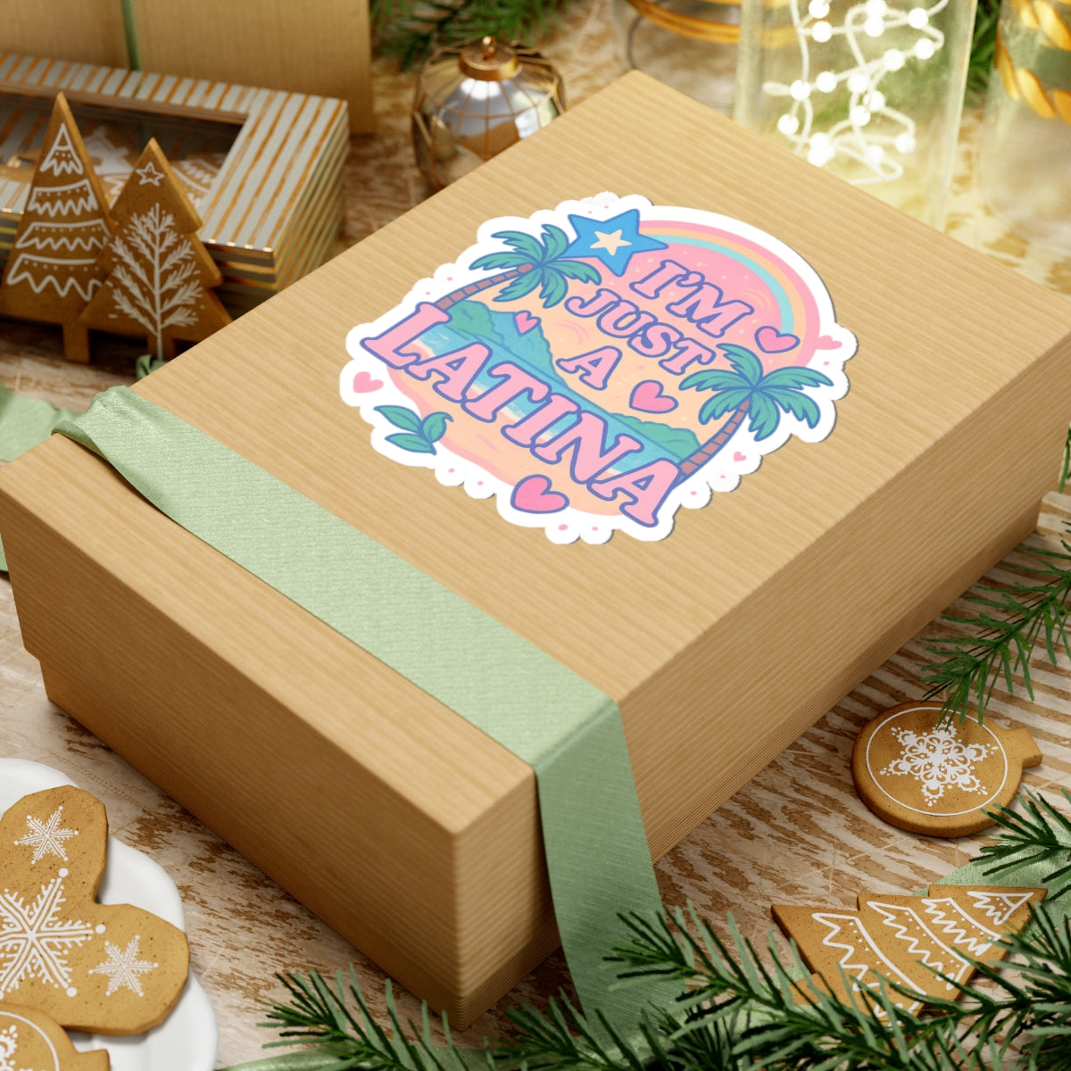 Vibrant Latina Kiss-Cut Stickers | Cute Tropical Aesthetic, Laptop Decals, Party Decor, Gift for Her, Fun Bedroom Decor