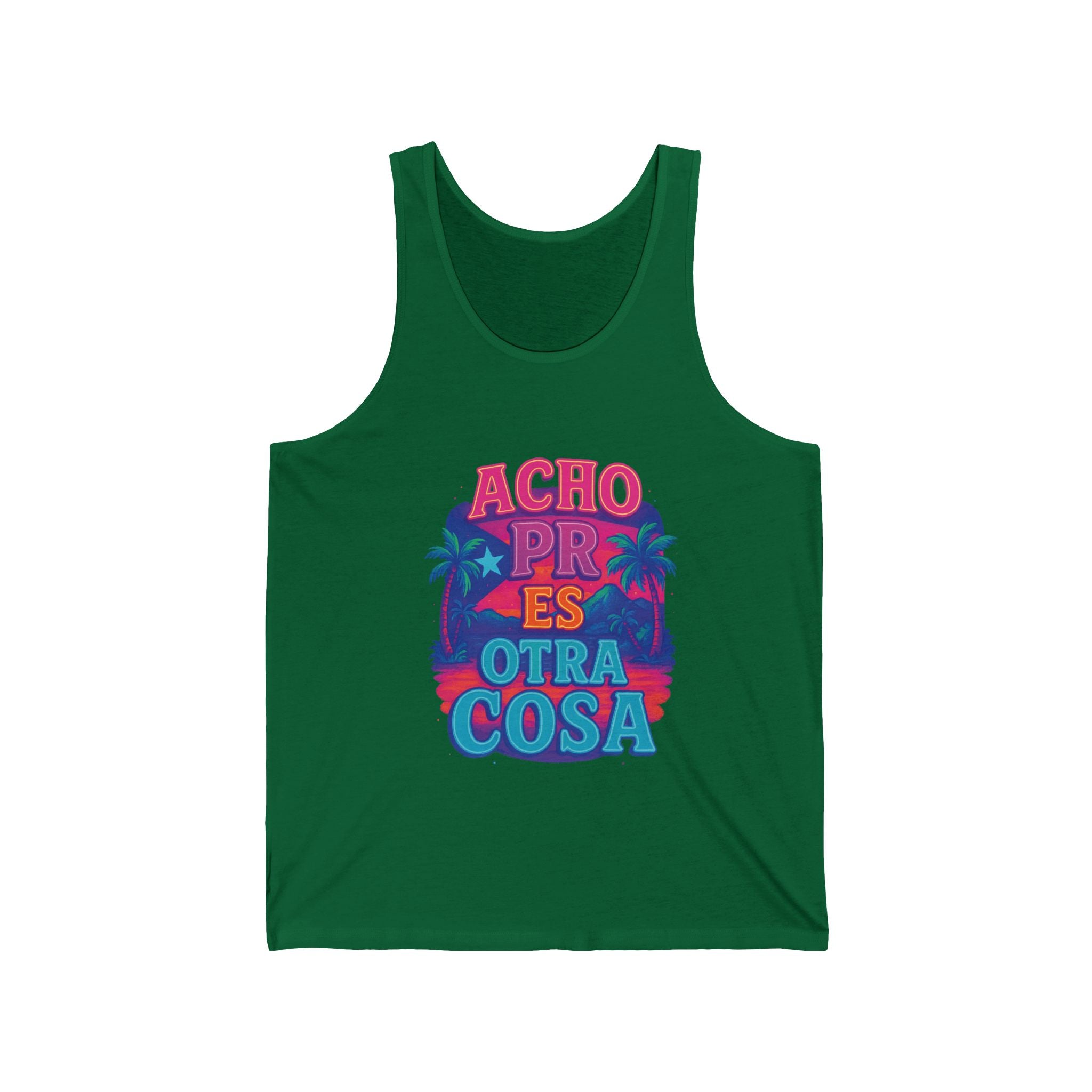 Vibrant Unisex Jersey Tank - ACHO PR OTRA COSA, Summer Essential, Beachwear, Gift for Him/Her, Festival Attire