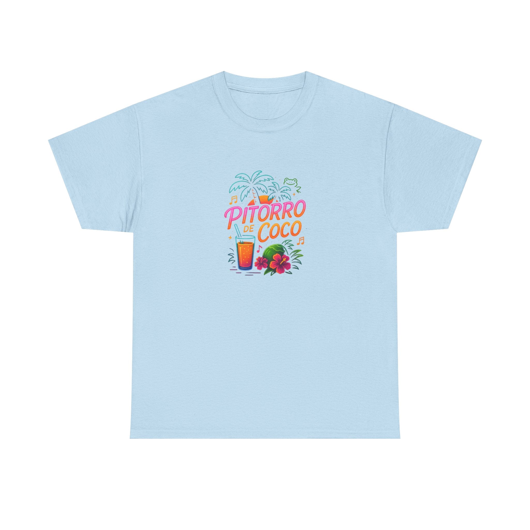 Pitorro Coco Graphic Tee, Summer Vibes Shirt, Unisex Heavy Cotton Tee, Tropical Drink Tee, Casual Wear for Beach Lovers