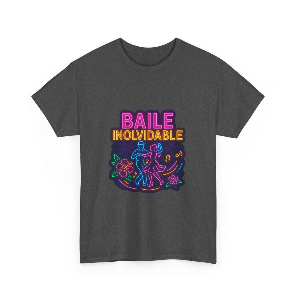 Unisex Heavy Cotton Tee Baile Inolvidable Front - Colorful 'Baile Inolvidable' T-Shirt