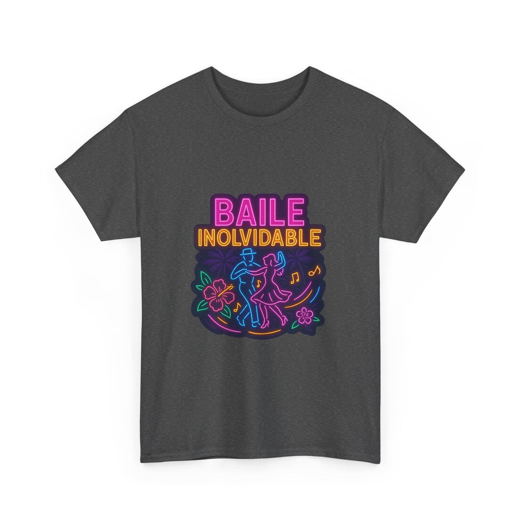 Unisex Heavy Cotton Tee Baile Inolvidable Front - Colorful 'Baile Inolvidable' T-Shirt