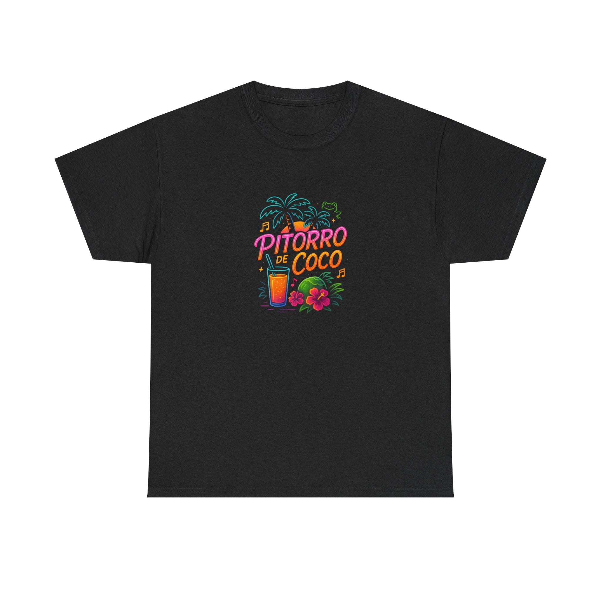 Pitorro Coco Graphic Tee, Summer Vibes Shirt, Unisex Heavy Cotton Tee, Tropical Drink Tee, Casual Wear for Beach Lovers