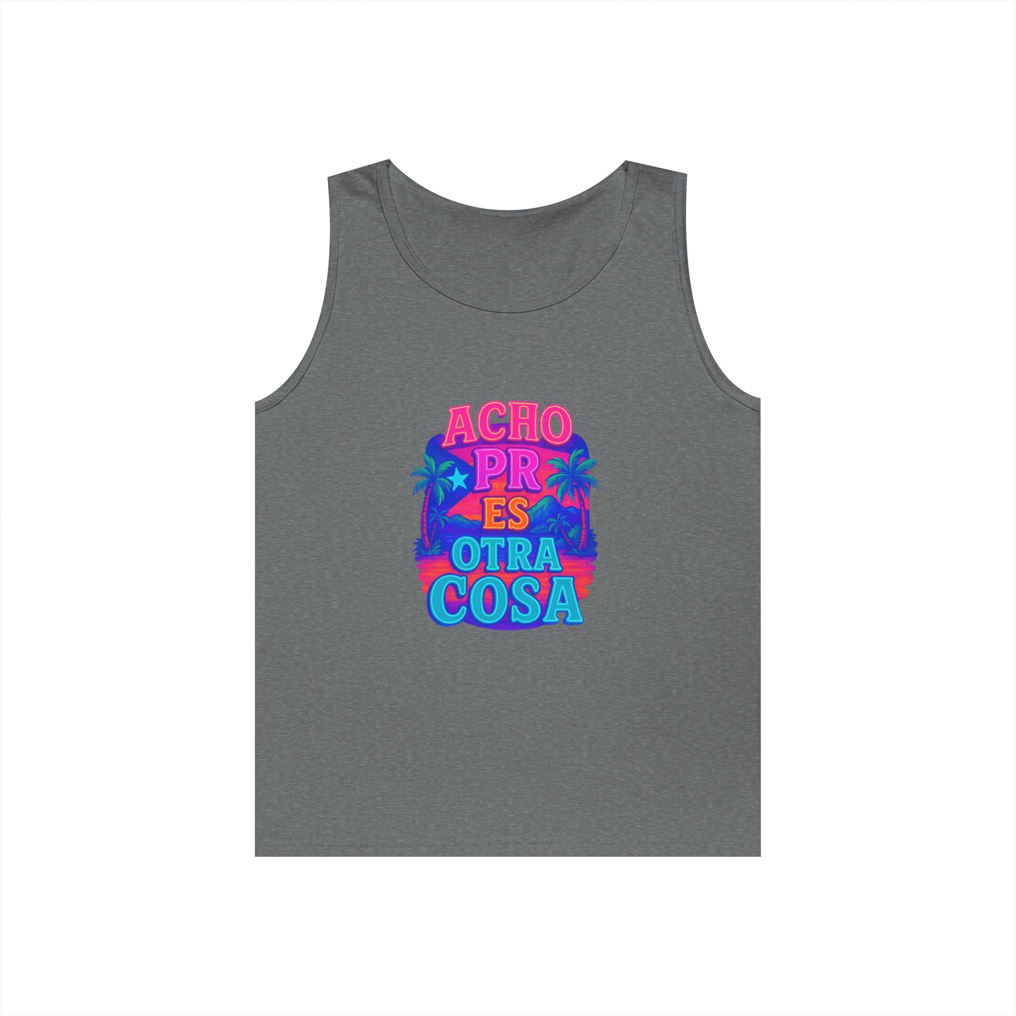 Colorful Graphic Tank Top, Unisex Cotton Summer Wear, Fun Tees for Parties, Vacation Essential, Gift Idea, Beachwear