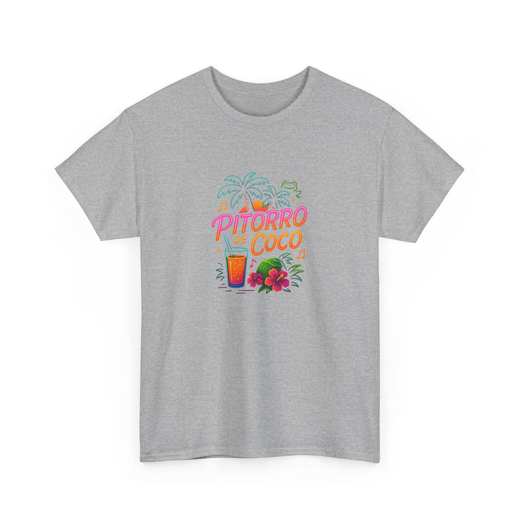 Pitorro Coco Graphic Tee, Summer Vibes Shirt, Unisex Heavy Cotton Tee, Tropical Drink Tee, Casual Wear for Beach Lovers