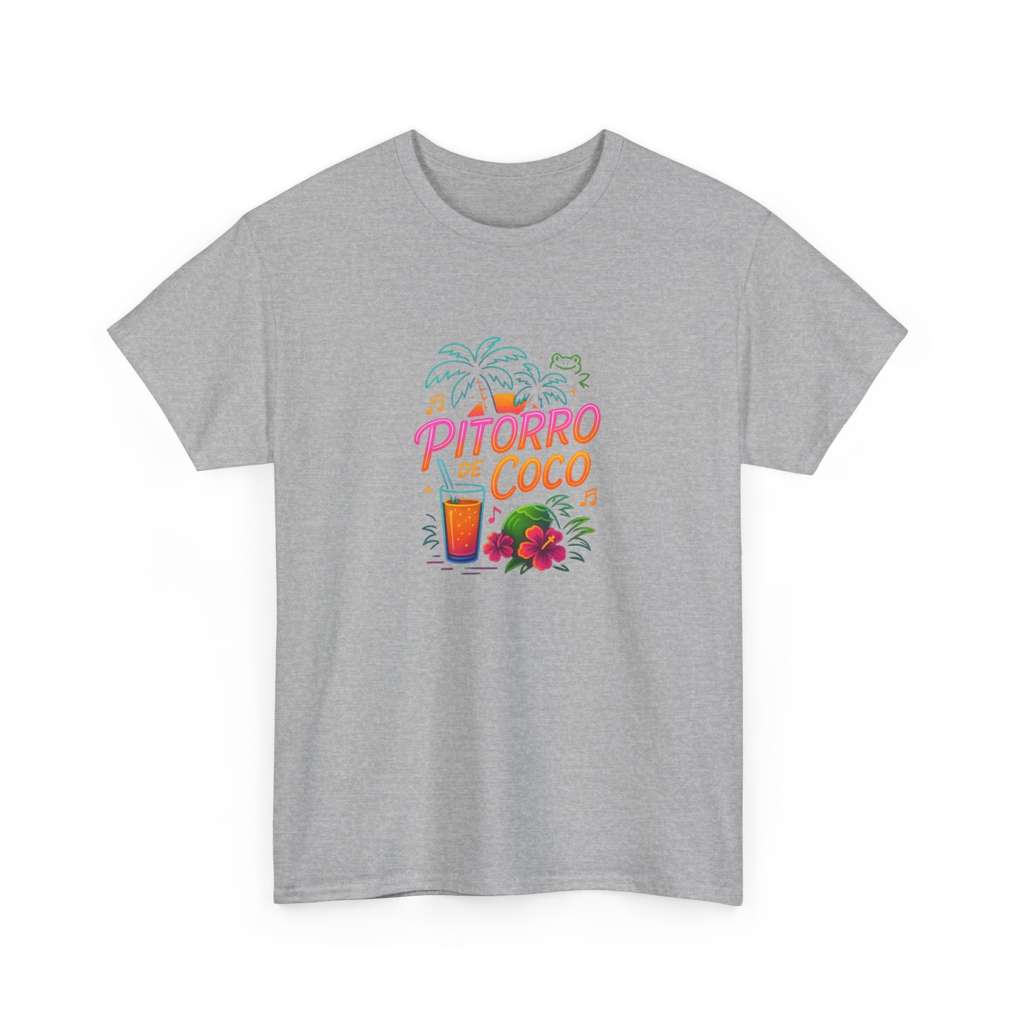 Pitorro Coco Graphic Tee, Summer Vibes Shirt, Unisex Heavy Cotton Tee, Tropical Drink Tee, Casual Wear for Beach Lovers