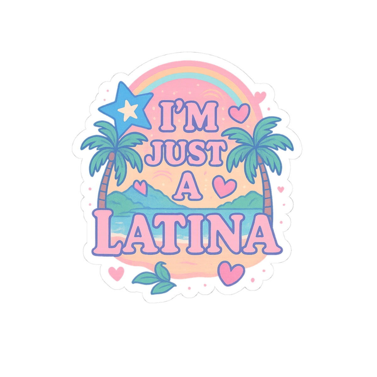 Vibrant Latina Kiss-Cut Stickers | Cute Tropical Aesthetic, Laptop Decals, Party Decor, Gift for Her, Fun Bedroom Decor