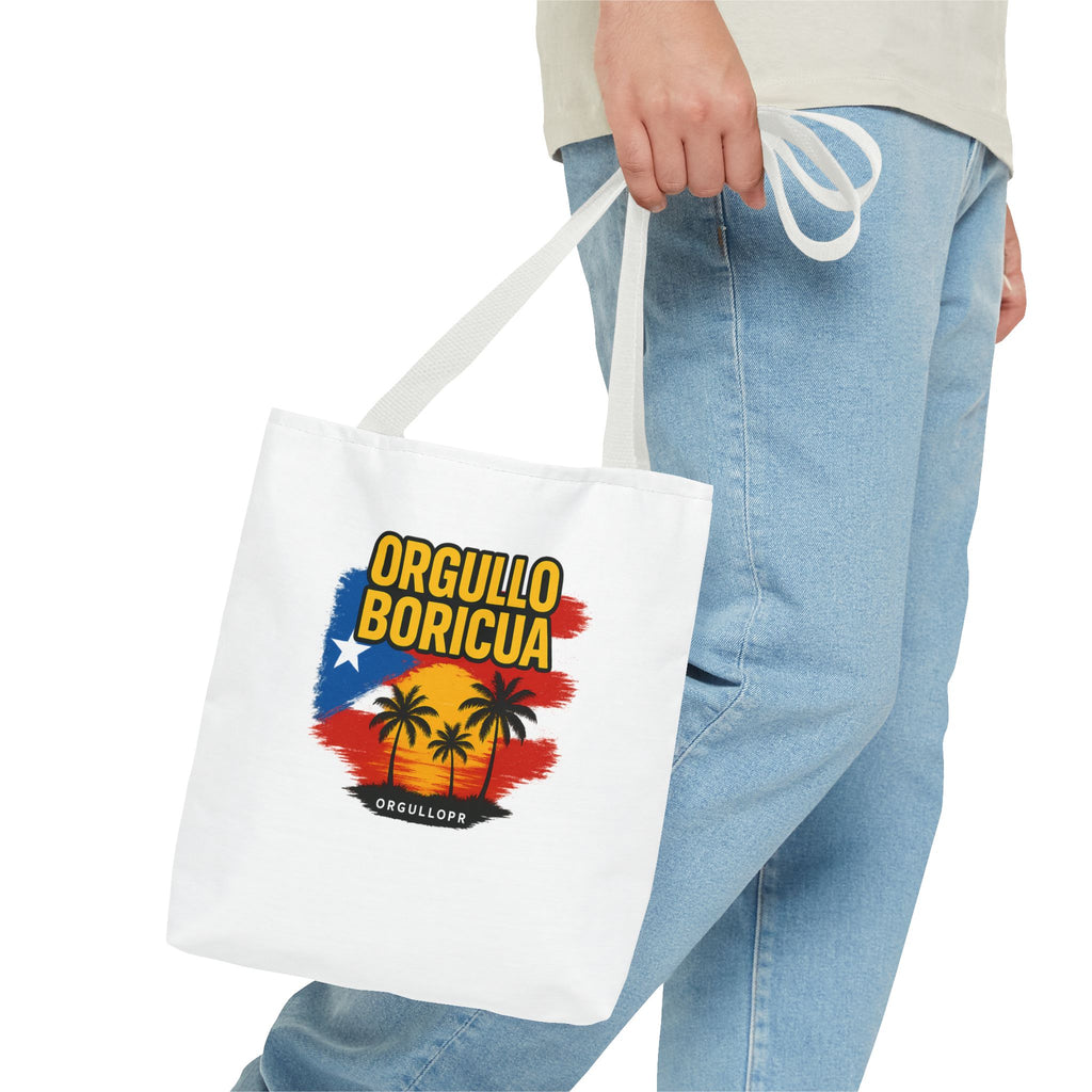 Proud Boricua Tote Bag - Puerto Rican Flag Design