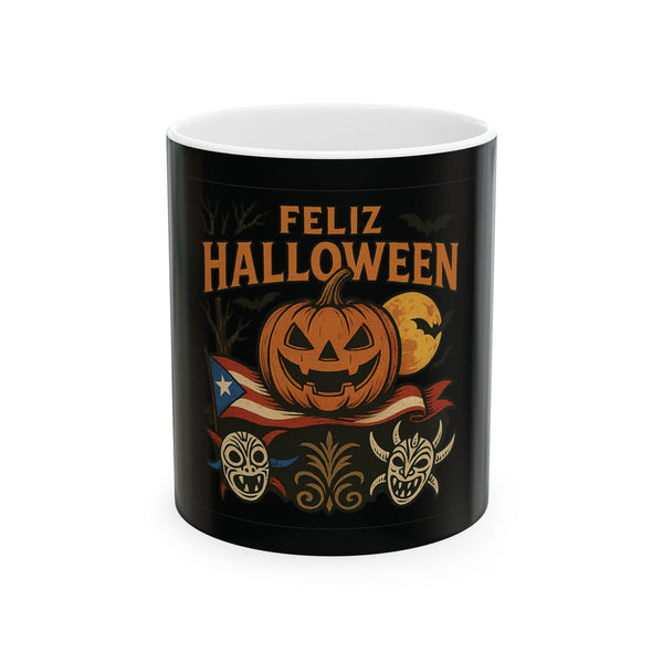 Halloween Fiesta Ceramic Mug - 11oz & 15oz, Spooky Coffee Cup, Pumpkin Design, Fall Decor, Halloween Gift, Fiesta Mugs