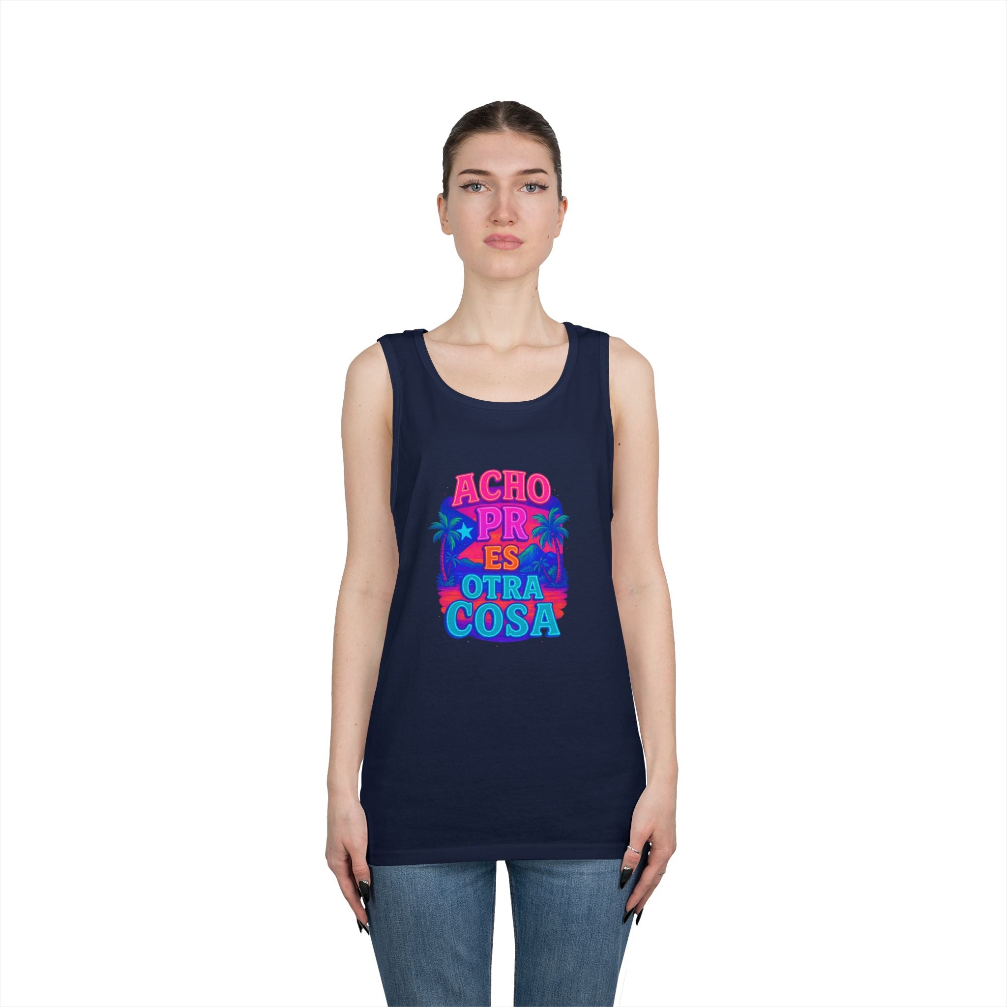 Colorful Graphic Tank Top, Unisex Cotton Summer Wear, Fun Tees for Parties, Vacation Essential, Gift Idea, Beachwear